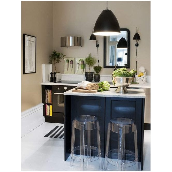 Fusion Living  Ghost Style Bar Stool Crystal Clear - 66cm