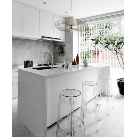 Fusion Living Ghost Style Bar Stool Crystal Clear - 76cm