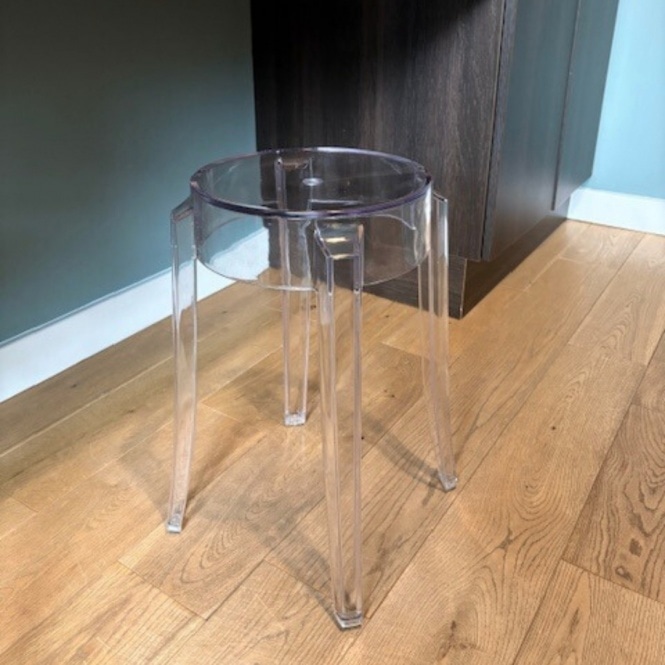 Fusion Living  Ghost Style Low Stool Crystal Clear - 46.5cm