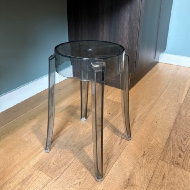 Fusion Living  Ghost Style Low Stool Smoke Grey - 46.5cm