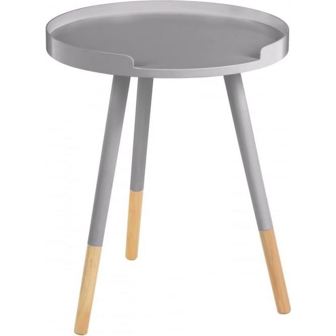 Fusion Living Grey Circular Tray Table with Beech Tipped Legs