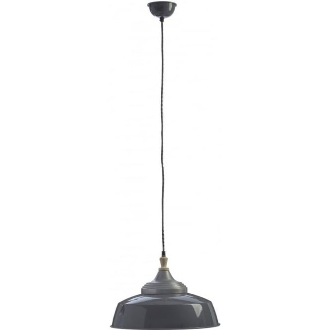 Fusion Living Large Iron and Wood Grey Pendant