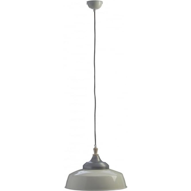Fusion Living Large Iron and Wood White Pendant