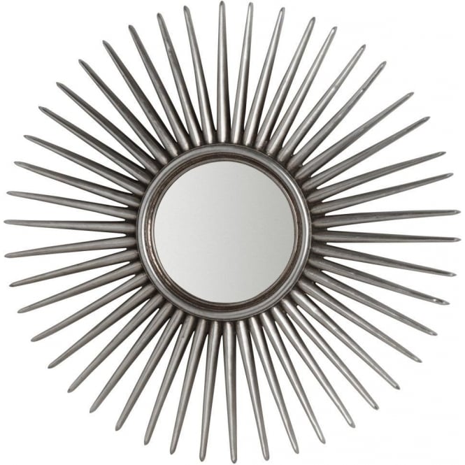 Fusion Living Large Silver Sun Burst Wall Mirror