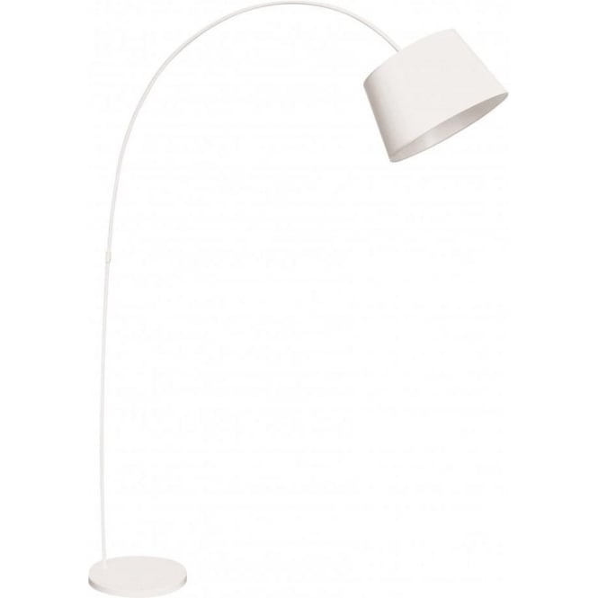 Fusion Living Large White Metal Arched Floor Standing Lamp