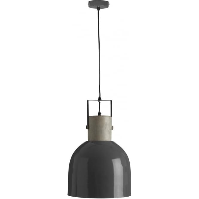 Fusion Living Medium Grey Steel Ceiling Pendant