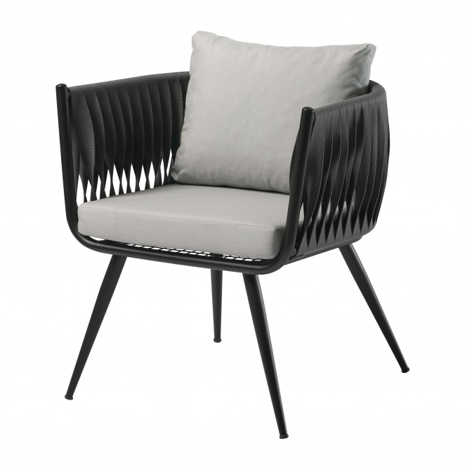 Fusion Living Mozzini Dark Grey Woven Armchair