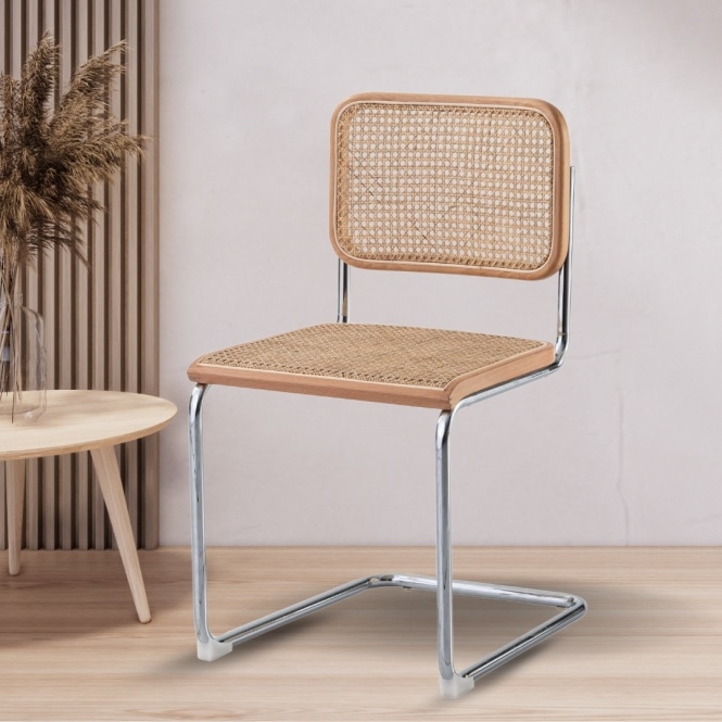 Fusion Living  Natural Camden Cantilever Dining Chair