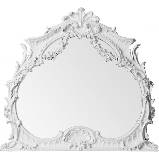 Fusion Living Ornate Overmantle White Vintage Mirror