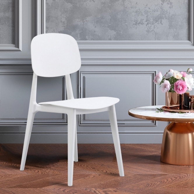 Fusion Living Oslo White Plastic Dining Chair