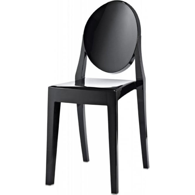 Fusion Living OUTLET Black Ghost Style Plastic Victoria Dining Chair