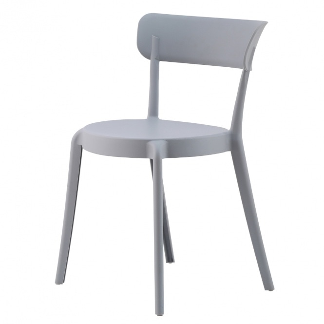 Fusion Living OUTLET Light Grey Plastic Bistro Dining Chair