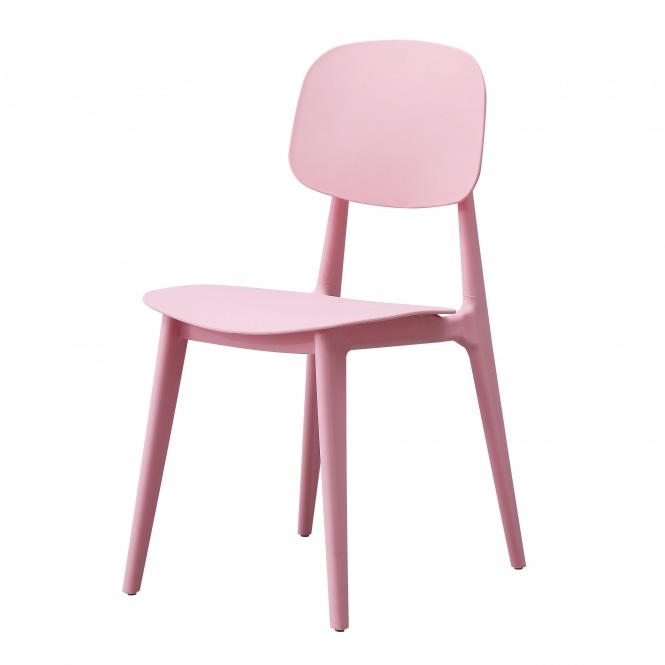 Fusion Living OUTLET Oslo Baby Pink Plastic Dining Chair