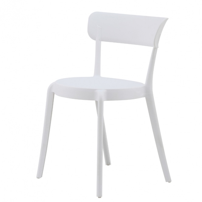 Fusion Living OUTLET White Plastic Bistro Dining Chair