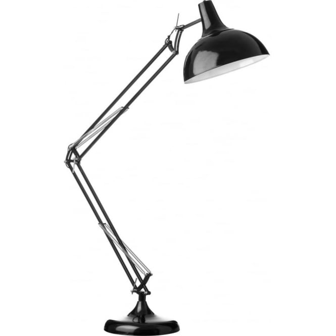 Fusion Living Oversized Black Metal Adjustable Industrial Floor Lamp