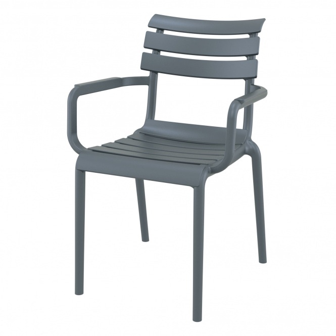 Fusion Living Paris Dark Grey Plastic Armchair