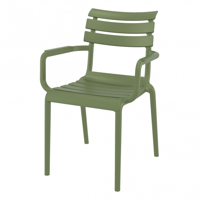 Fusion Living Paris Olive Green Plastic Armchair