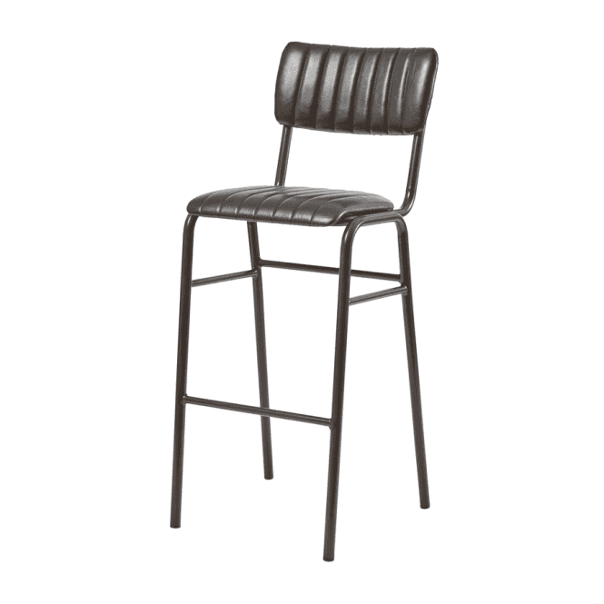 Fusion Living Tavo Vintage Black Bar Stool (PACK OF 2)