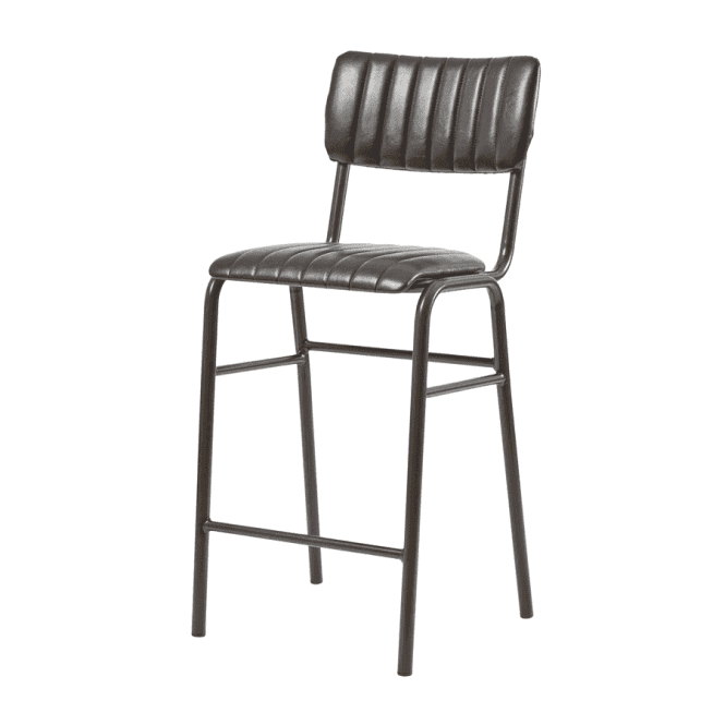 Fusion Living Tavo Vintage Black Mid Stool (PACK OF 2)