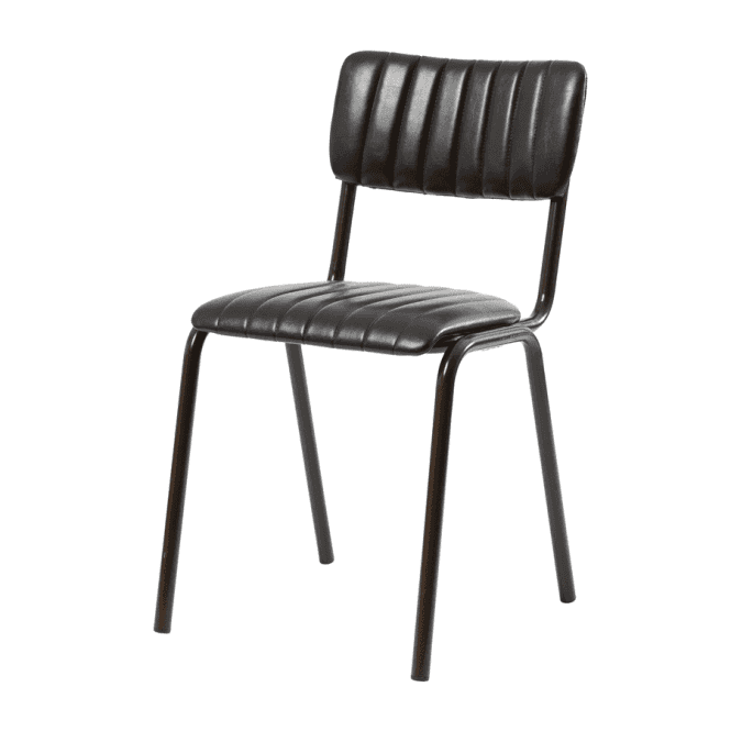 Fusion Living Tavo Vintage Black Side Chair (PACK OF 2)