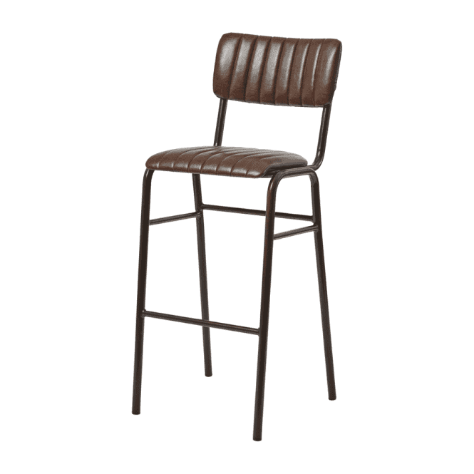 Fusion Living Tavo Vintage Brown Bar Stool (PACK OF 2)