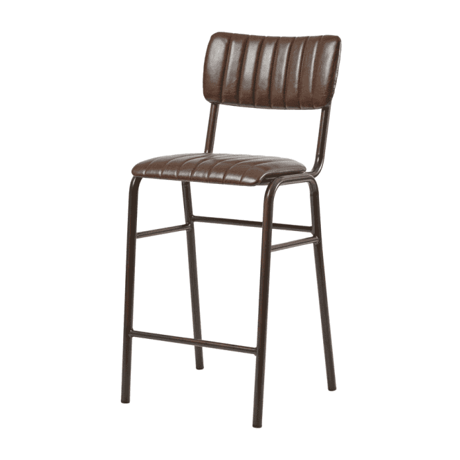 Fusion Living Tavo Vintage Brown Mid Stool (PACK OF 2)