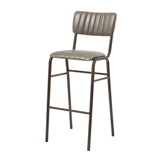 Fusion Living Tavo Vintage Dark Grey Bar Stool (PACK OF 2)