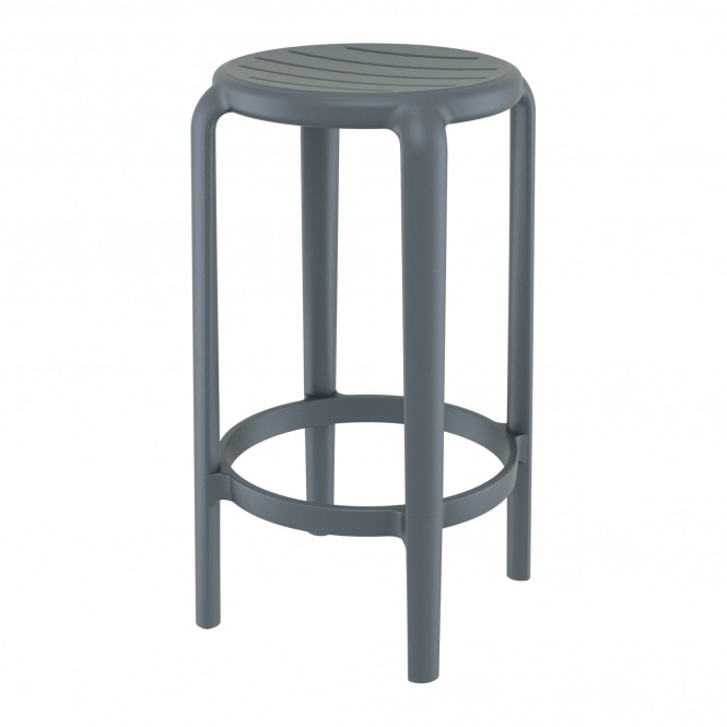 Fusion Living Tom Dark Grey Bar Stool 65cm