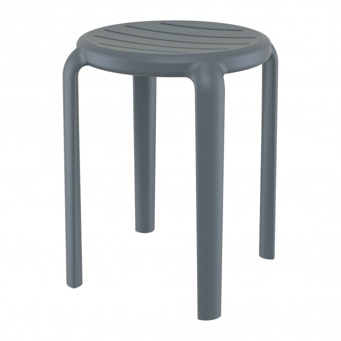 Fusion Living Tom Dark Grey Low Stool 45cm