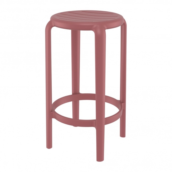 Fusion Living Tom Marsala Red Bar Stool 65cm