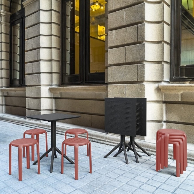 Fusion Living Tom Marsala Red Low Stool 45cm