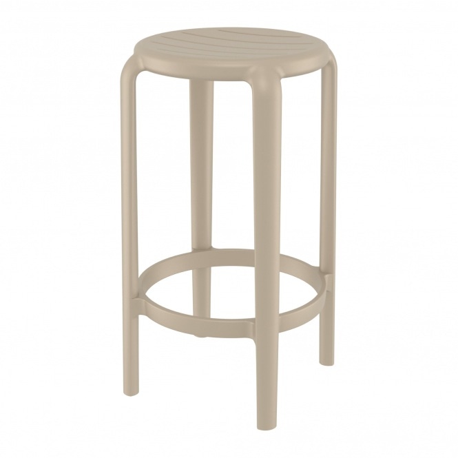 Fusion Living Tom Taupe Bar Stool 65cm