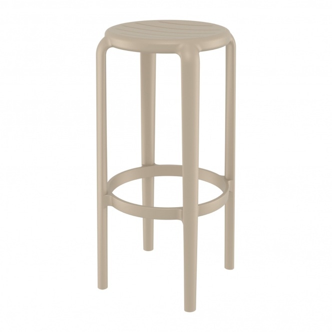 Fusion Living Tom Taupe Bar Stool 75cm