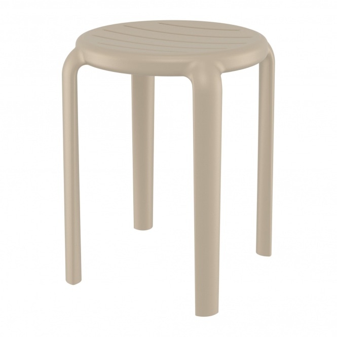 Fusion Living Tom Taupe Low Stool 45cm
