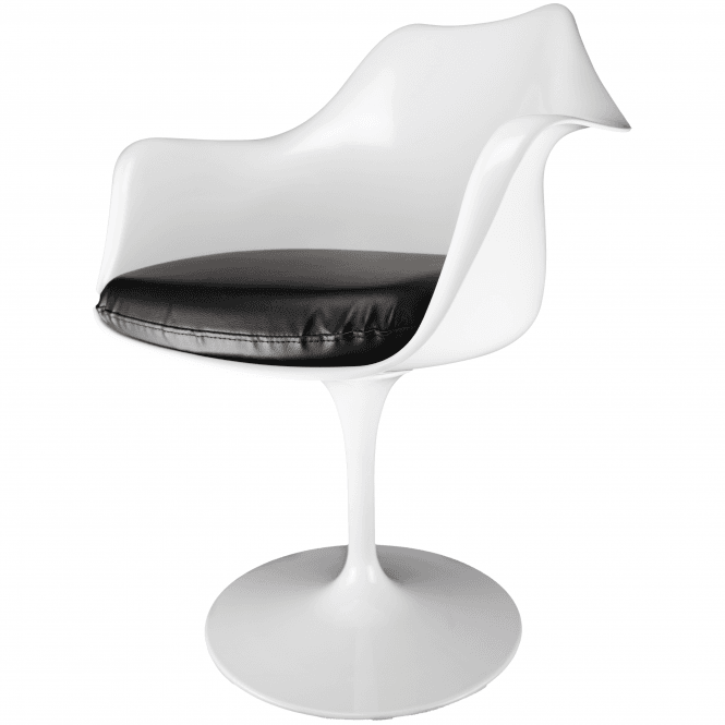 Fusion Living White and Black PU Chelsea Armchair