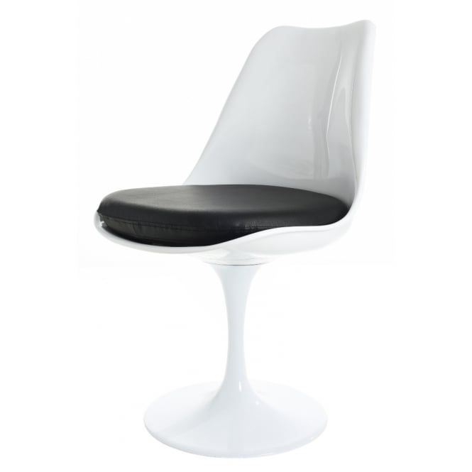 Fusion Living White and Black PU Chelsea Side Chair