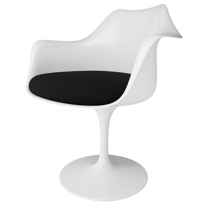 Fusion Living White and Charcoal Grey Bouclé Chelsea Armchair