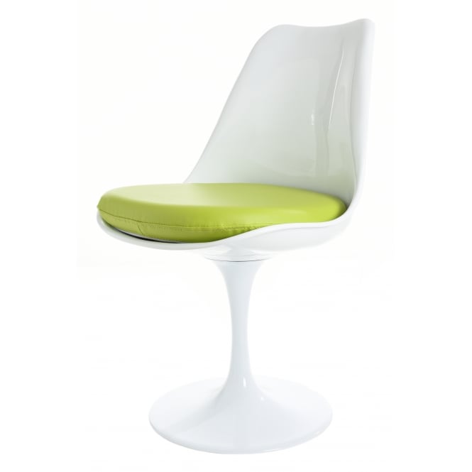 Fusion Living White and Green PU Chelsea Side Chair