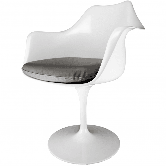 Fusion Living White and Grey PU Chelsea Armchair