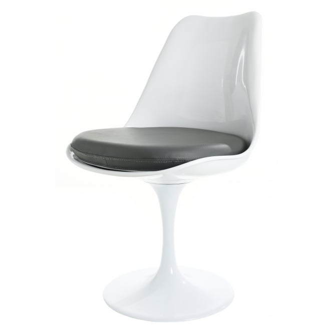 Fusion Living White and Grey PU Chelsea Side Chair