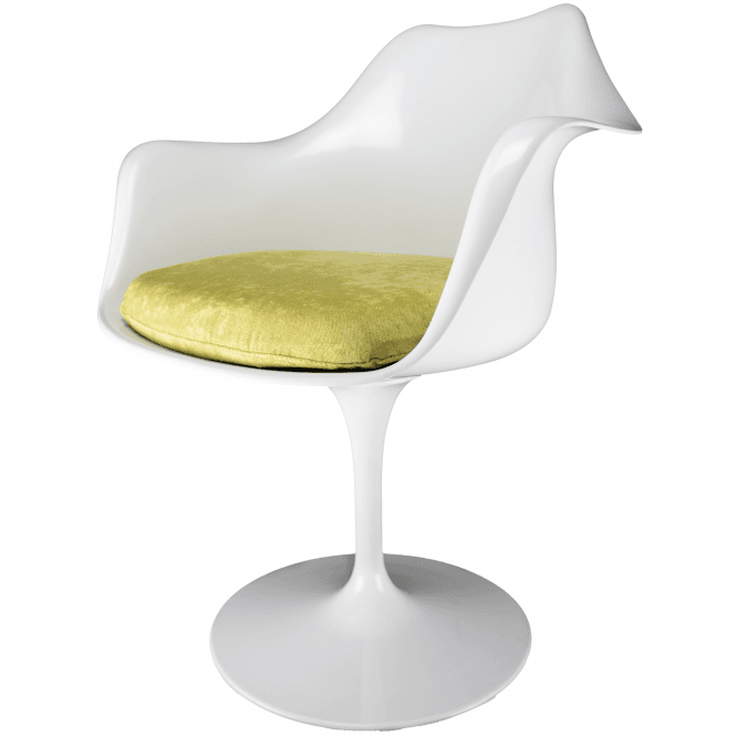 Fusion Living White and Luxurious Green Chelsea Armchair