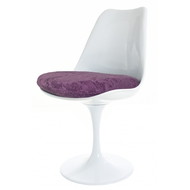 Fusion Living White and Luxurious Purple Chelsea Side Chair