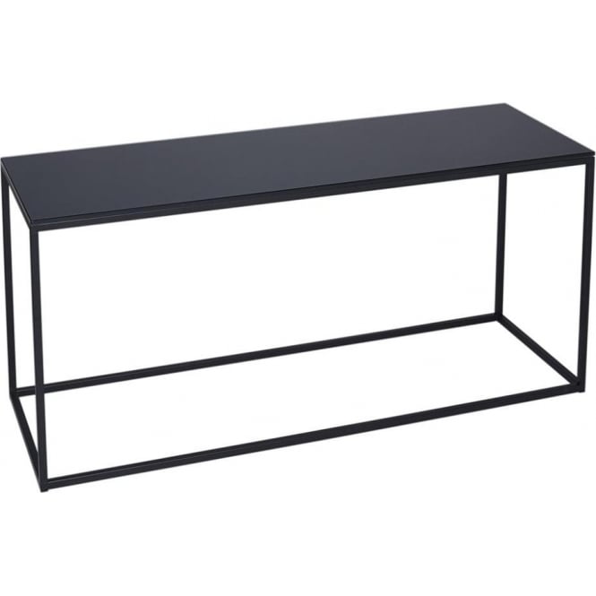 Gillmore Black Glass and Black Metal Contemporary TV Stand