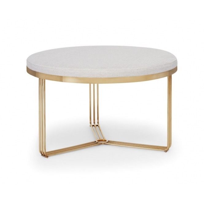 Gillmore Deco - Medium Circular Coffee Table With Various Upholstered Tops and Frame Colour Options