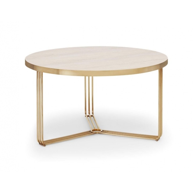 Gillmore Deco - Medium Circular Coffee Table With Various Wooden Tops and Frame Colour Options