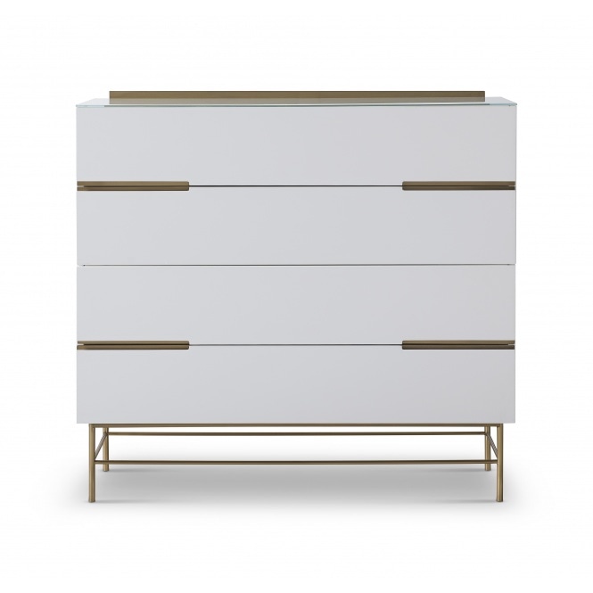 Gillmore Sleek - Contemporary Four Drawer Wide Chest With Various Colour Options