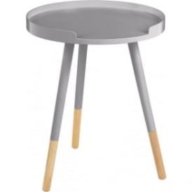 Grey Circular Tray Table with Beech Tipped Legs