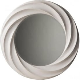 Large White Circular Swirl Mirror