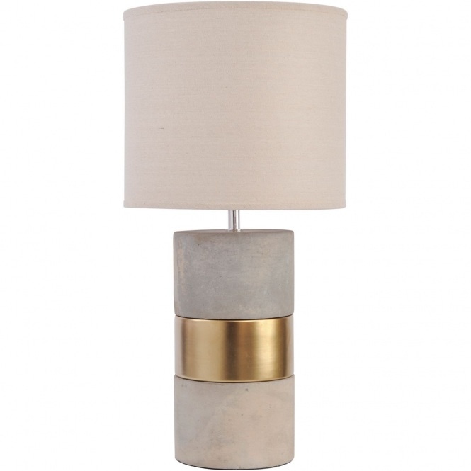Libra Furniture Contemporary Concrete and Gold Lamp