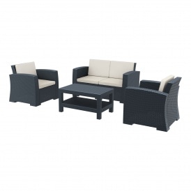 Monaco Outdoor Lounge Set - Dark Grey Frame